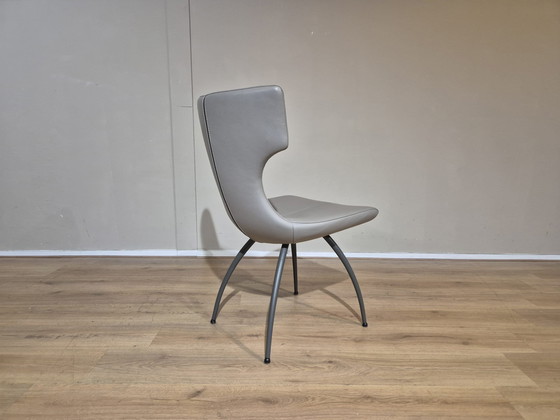 Image 1 of 4x Leolux Callas Chairs Dining - Grey - Leather New Condition