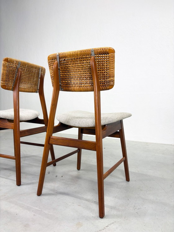 Set of Vintage Dining Chairs with Woven Cane Backrest – Wood (photo 16 of 19)