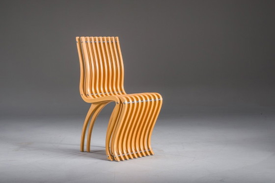 Image 1 of Schizzo-stoelen in beuken- en chroomkleur, ontworpen door Ron Arad voor Vitra, Duitsland, jaren 80, set van 2.