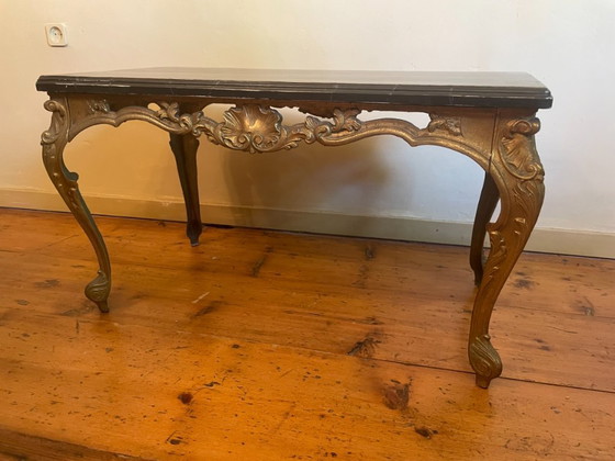 Image 1 of Table basse en laiton Tablejre Side Table 60s French