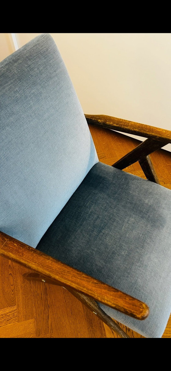 Set 2 - Poltrone vintage blu – Velvet (photo 4 of 5)