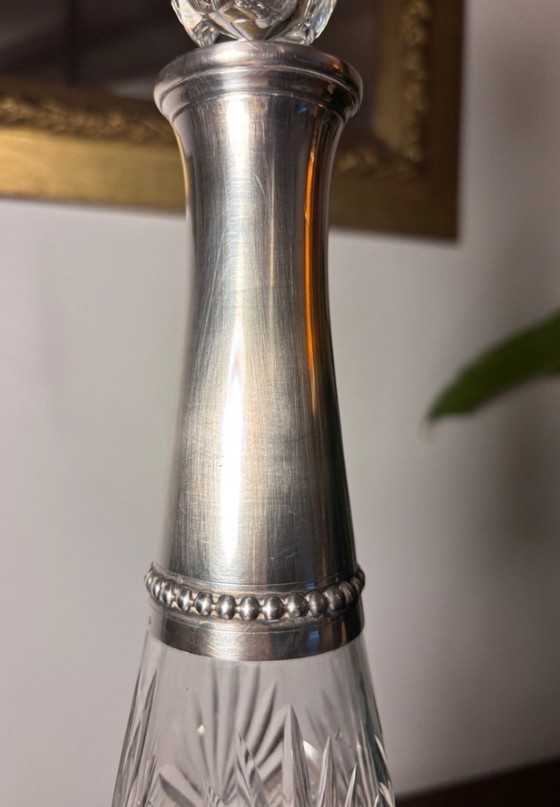 Image 1 of carafe Baccarat col en argent