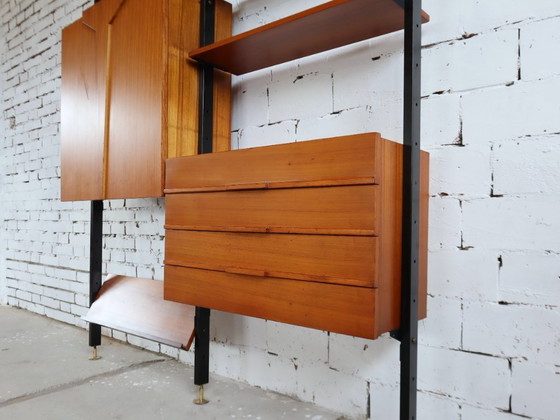 Image 1 of Mid-Century modular bookcase with fold-down Desk