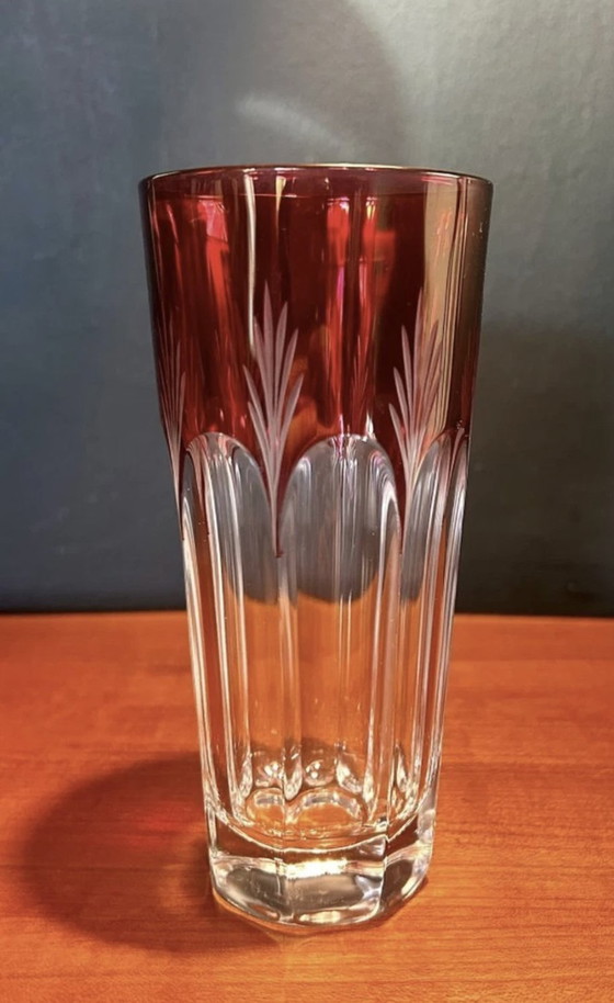 Image 1 of French Art Deco Cut Crystal Glasses