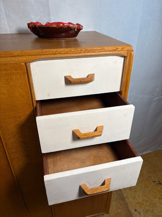 Rare Vintage G-Plan E. Gomme Oak Compactum Gentleman’s Wardrobe | C.1950–1960 | Gold Stamp – GPlan, Wood (photo 9 of 15)
