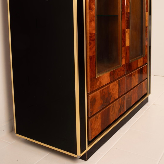Vitrina Willy Rizzo de raíz de secuoya para Mario Sabot Hollywood Regency 1970 – Glass, Chrome (photo 18 of 27)