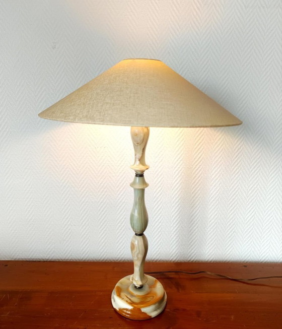 Image 1 of Lampe en onyx 62cm vintage 1970