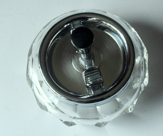 Image 1 of Originele Roulette asbak Erhard & Söhne - Kristalglas/metaal - Vintage