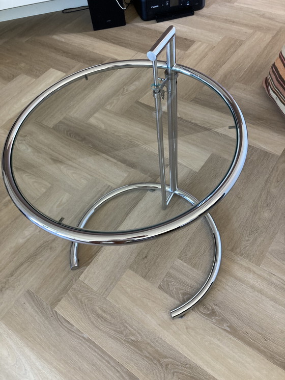 Image 1 of Side table chrome with glass top