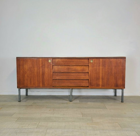 Image 1 of Credenza modernista in teak vintage degli anni '60 progettata da Louis Paolozzi