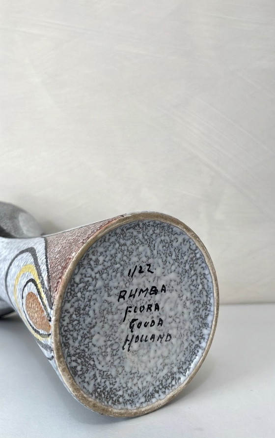 Image 1 of Rumba keramische vaas, Flora Gouda Holland, jaren 70