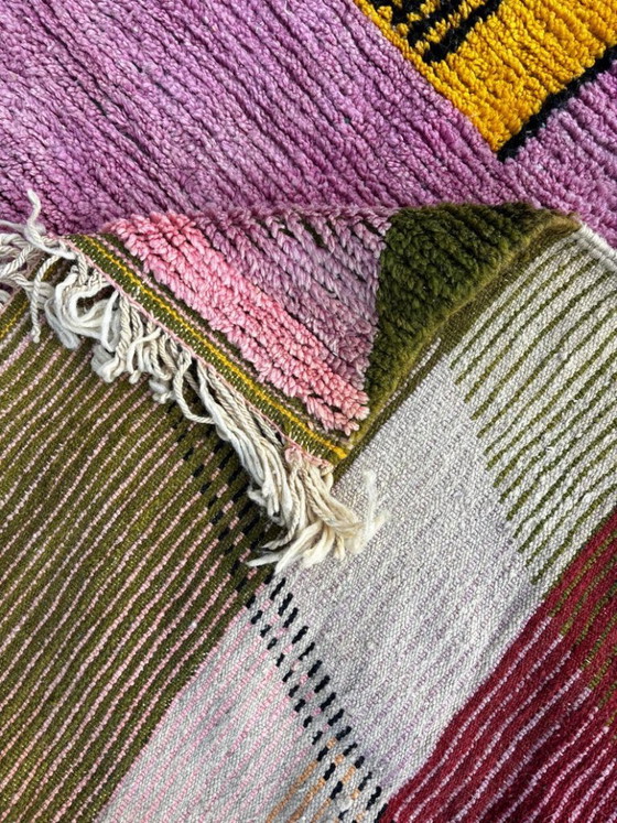 Image 1 of Modern Moroccan Berber Rug 200x300 cm – Handmade Pink Wool Rug | Colorful Beni Ouarain Luxury Rug | Boho Chic Rug