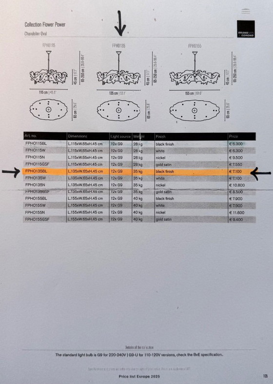 Image 1 of Brand van Egmond Flower Power Chandelier black