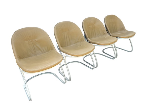 4x Sedia Vintage “Sabrina”, Gastone Rinaldi per Thema, Italy – Sedie da pranzo, Metal, Skai (photo 6 of 14)