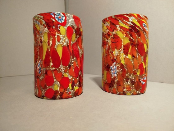 Image 1 of 2 bicchieri di Vetro di Murano con Murrrine ed oro 250 ml.