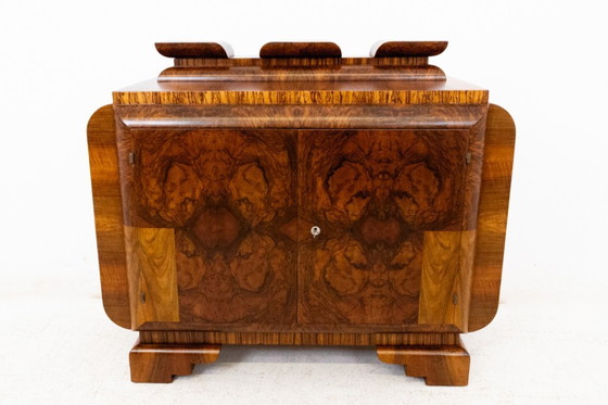 Image 1 of Vintage walnut chest of drawers, Poland, mid-20th century.