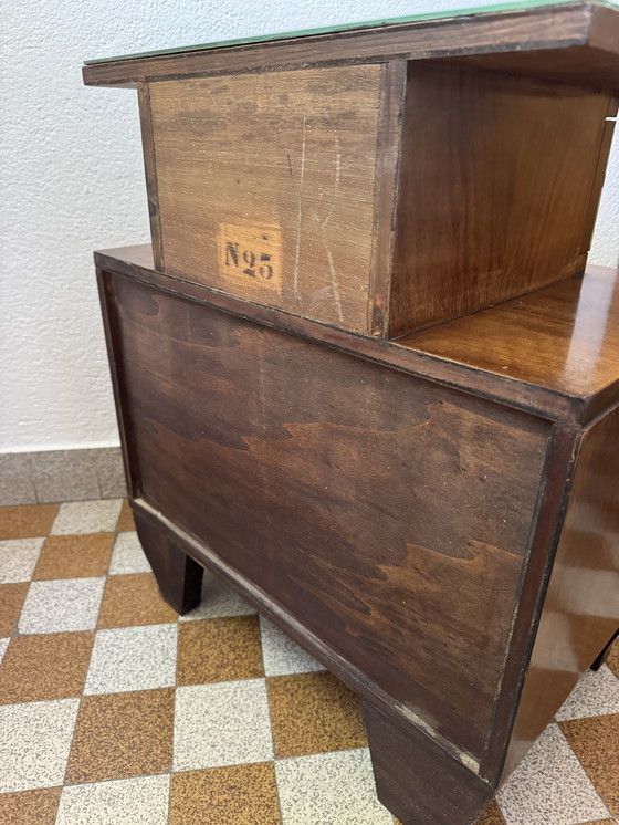 Image 1 of Nachtkastje in art-decostijl van gespiegeld hout