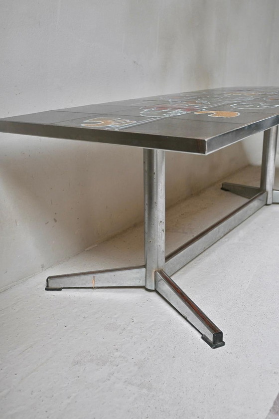 Image 1 of Couchtisch Keramikplatte 1960er Jahre Adri Belarti