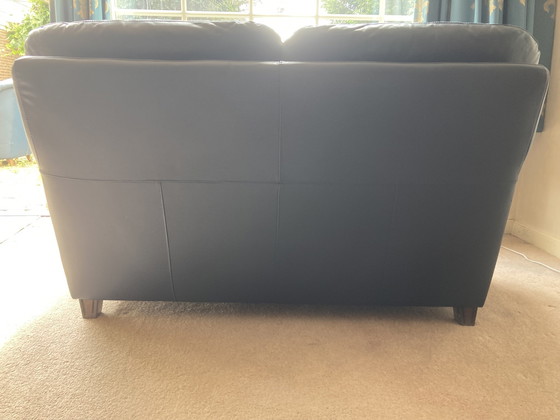 Image 1 of 3x canapé en cuir bleu