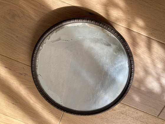 Image 1 of Art Deco tray in silver-plated metal and mirror, circa 1920