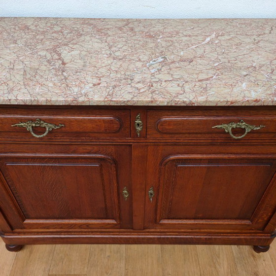 Image 1 of Comò antico d'epoca, cassettiera, mobili da bagno con piano in marmo.