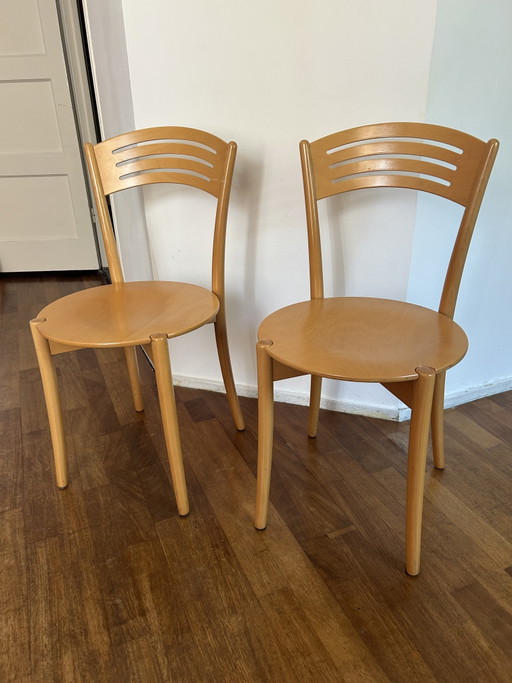 Set aus 2 italienischen Vintage-Bistrostühlen