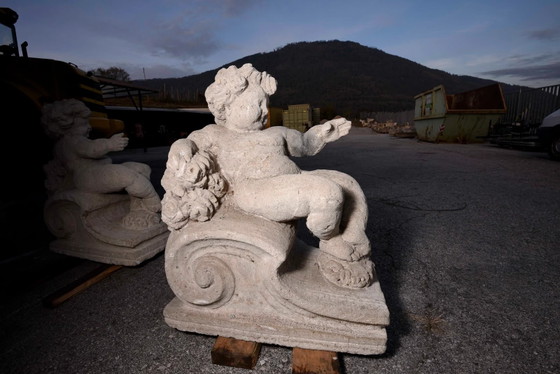 Late 19th Century Italian Carved Stone Putto – Sculpture, Vintage (photo 21 of 39)