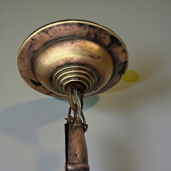 Image 1 of Art Deco hanglamp van wit opaalglas, jaren 1940