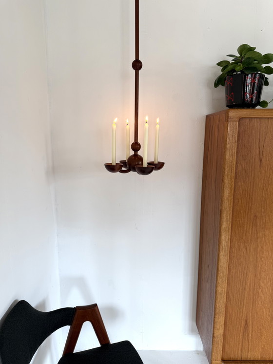 Image 1 of Vintage teak hanging candlestick, Denmark '60s