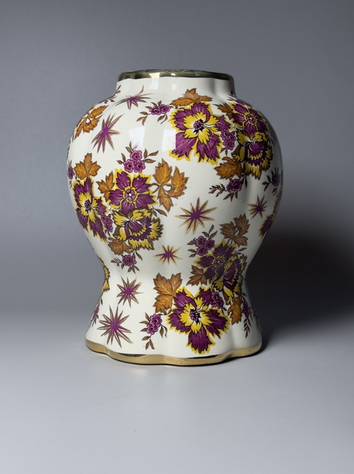 Boch Frères Keramis “Fleur de Saxe” Art Deco Vase
Belgium, circa 1930s