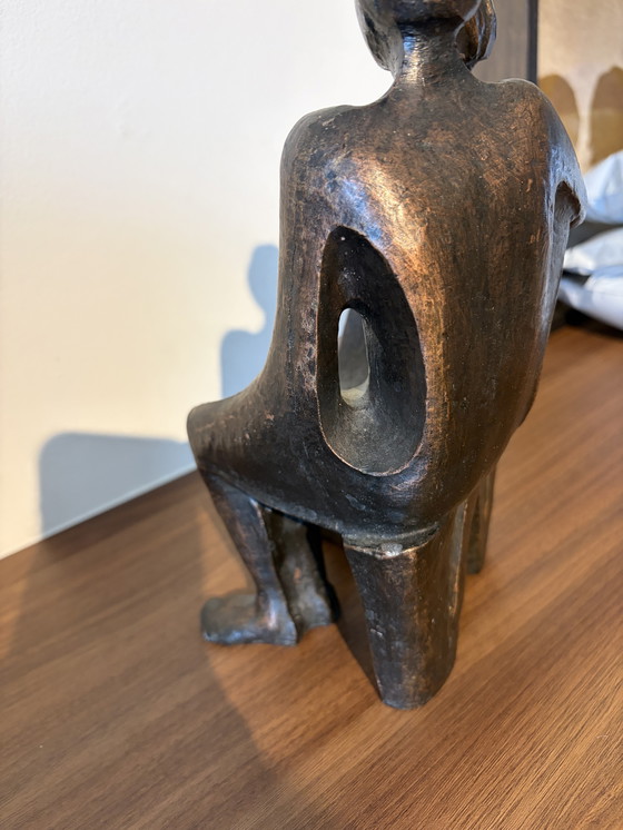 Image 1 of Beautiful Bronze Sculpture – H.V. (Henny) Beckers – Titled 'Commitment'