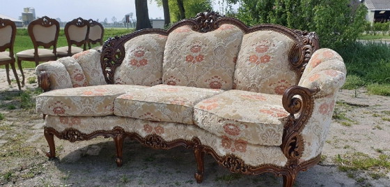 Image 1 of Italiaanse barok bank met fauteuils 