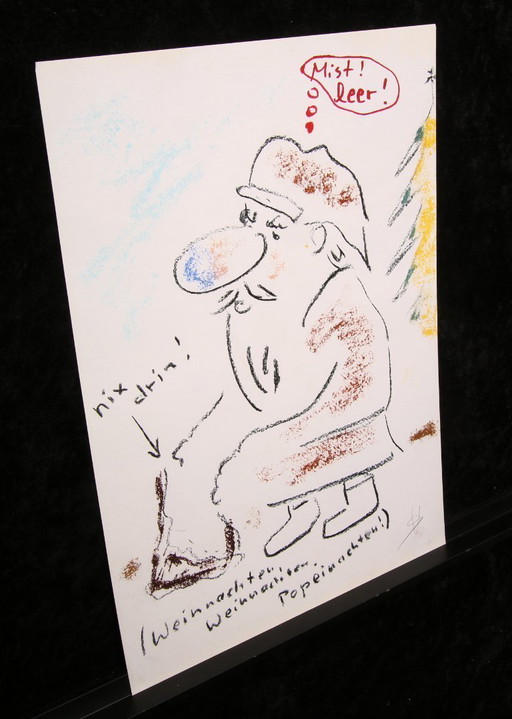 Schneider, Helge - Christmas/Popeinachten (nix drin) - Giclee - handsigned
