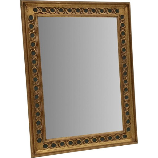 Miroir rectangulaire en bois doré, 1950