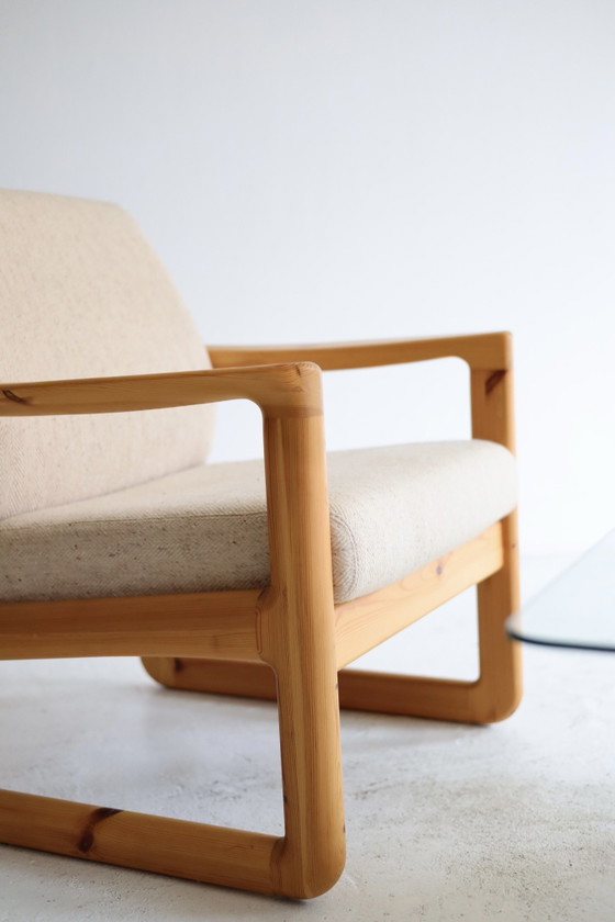 Set di 2 Poltrone vintage, Silkeborg Møbelfabrik anni '60, Legno, Tessile, Crema (foto 8 di 12)