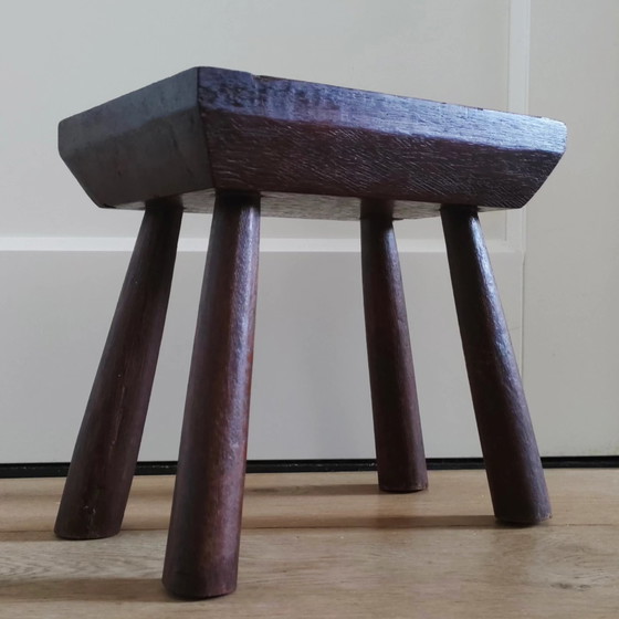 Image 1 of Vintage Stool '60, '70 Stool Wabisabi Plant Table Brutalist Footstool