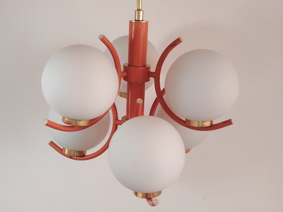 Image 1 of Lampe suspendue futuriste Spoutnik de l'ère spatiale, attribuée à Richard Essig