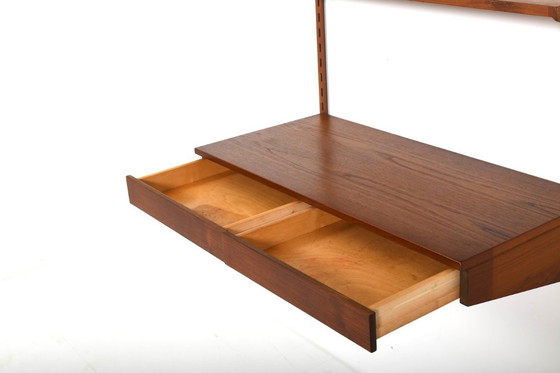 Image 1 of Teak Shelf System with Desk Top by Kai Kristiansen 1960s