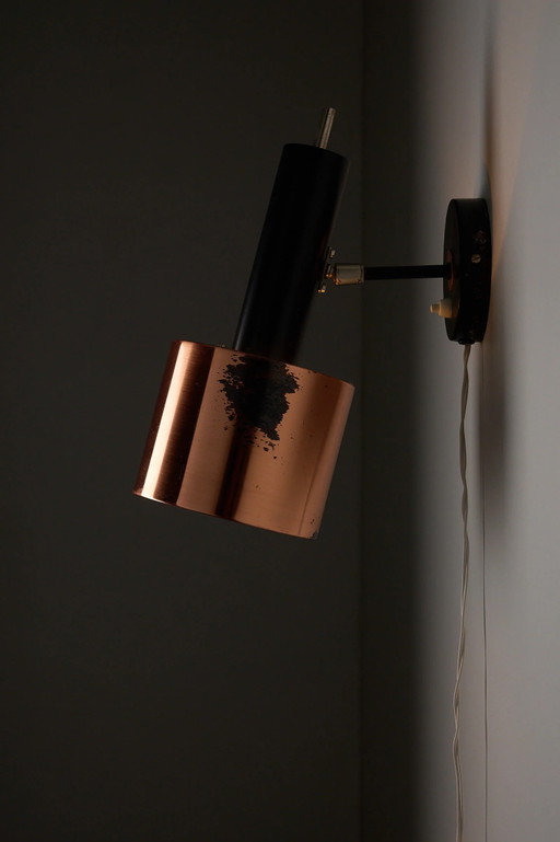 Copper and Black Metal Wall Sconce, Scandinavia – wandlampen, Scandinavian (photo 2 of 12)