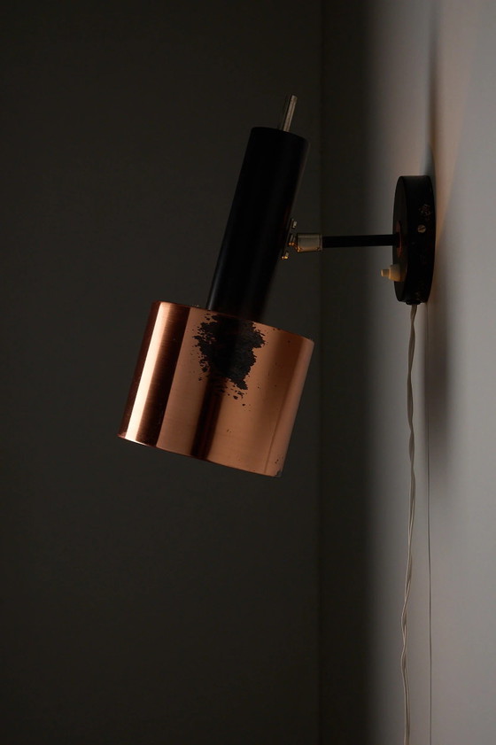 Copper and Black Metal Wall Sconce, Scandinavia – Wall lights, Scandinavian (photo 2 of 12)