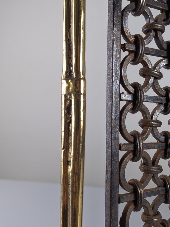 Image 1 of Bronze and Wrought Iron Fireplace Screen by David Marshall, 1970s