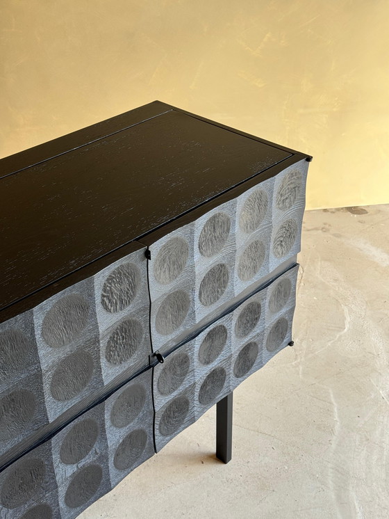 Image 1 of Brutalist Bar Cabinet in Black Stained Oak by J. Batenburg for MI Belgium