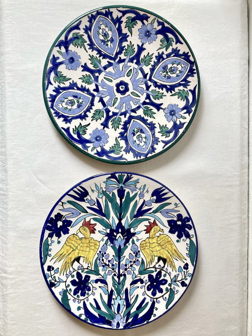 Paire d'assiettes décoratives en céramique de Nabeul, années 1960-1970