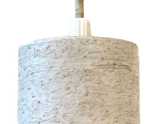 Image 1 of Jaren zeventig keramische hanglamp wit vintage retro