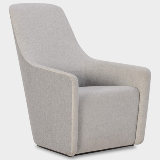 2x Walter Knoll Foster 520 fauteuil, grijs – Textile, Wool
