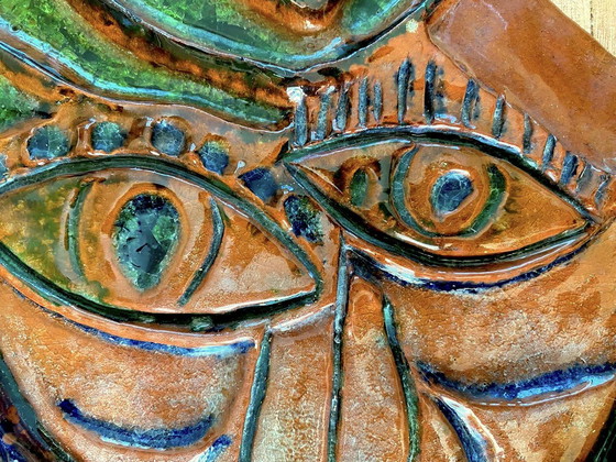 Image 1 of Objet mural en céramique - signé Eduardo '79