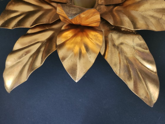 Italienische Hollywood Regency Florentiner Deckenlampe in Blumenform von Hans Kögl – Deckenleuchten, Metal (photo 16 of 29)