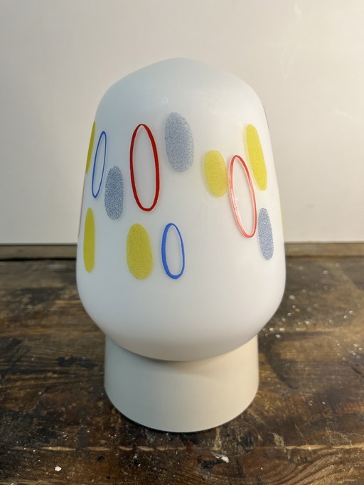 Vintage mid - Century opal glass ceiling lamp
