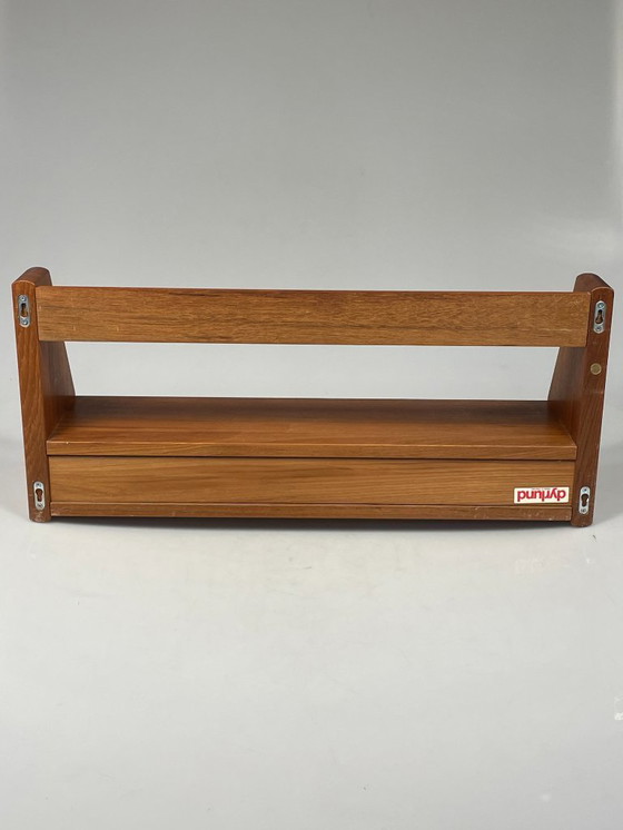 Image 1 of Vintage Wall Shelf With Drawers, Dyrlund, Solid Teak, Denmark 1970's