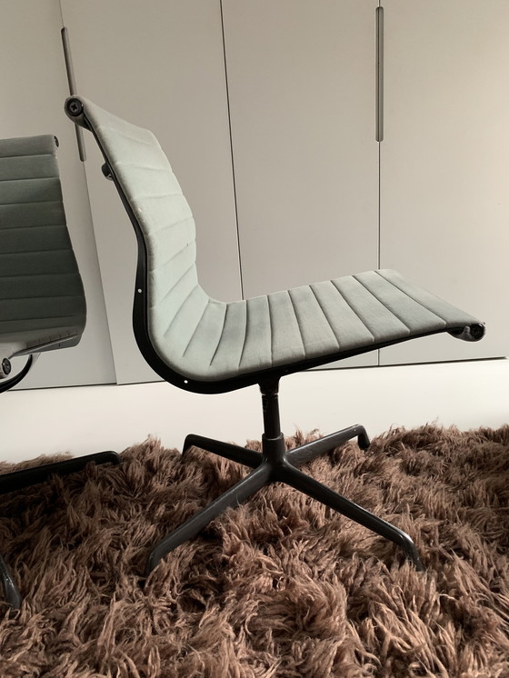 Image 1 of 2 Vitra AE 107 chairs sea green with gray base